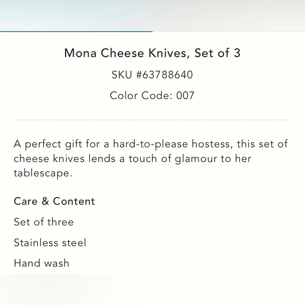 ❤️🔥Anthropologie - Silver & Gold Mona Moon Stages Cheese Knives - 3-Piece